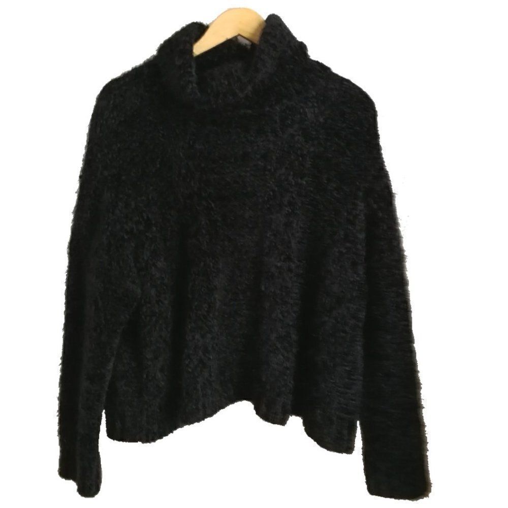 JACK BY BB DAKOTA Black Chenille Oversized Chunky Knit Sweater Size Medium